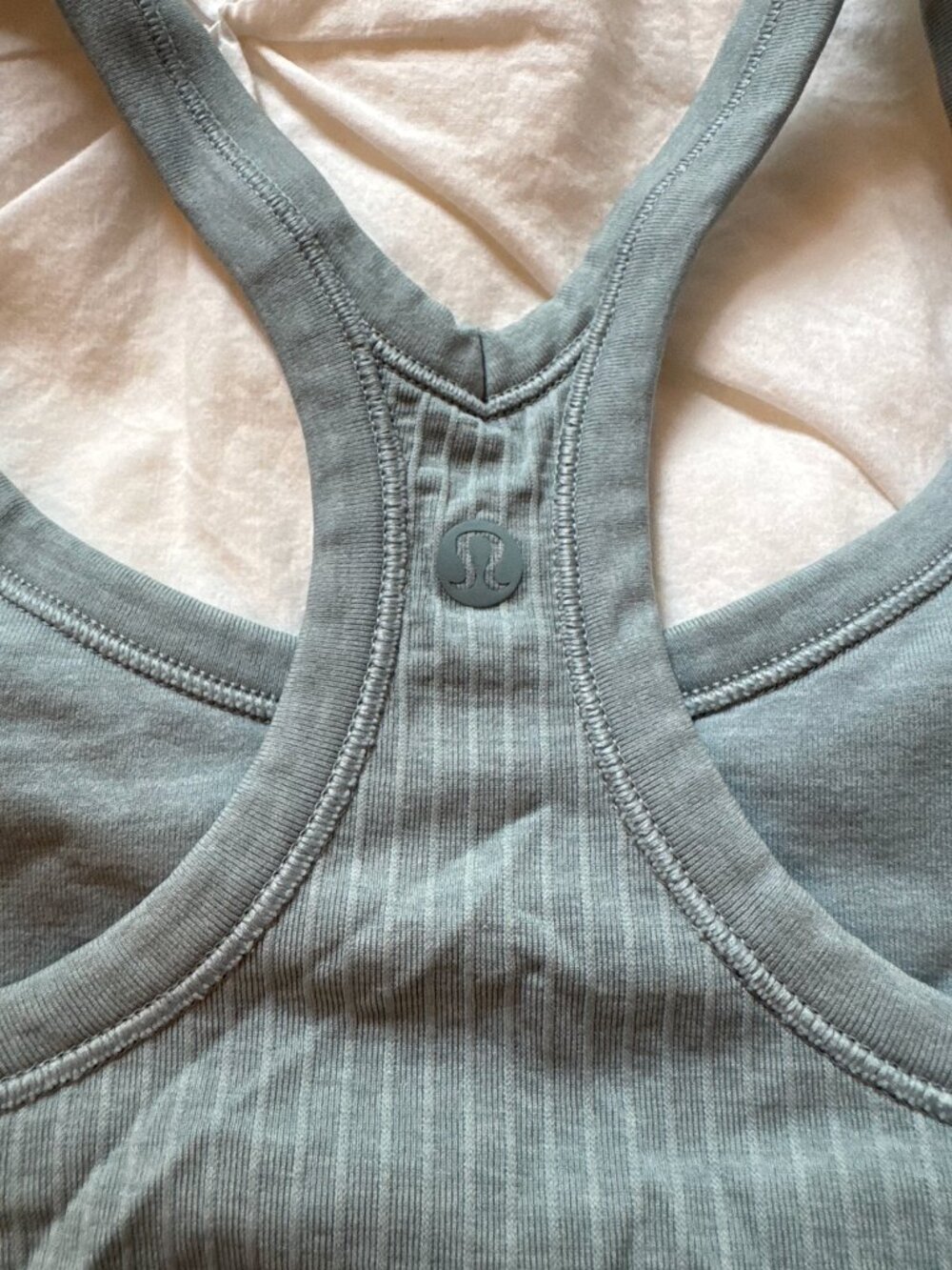Lululemon Ribbed Racerback Tank — Sage/Grey — Size 6 - Picture 2 of 6